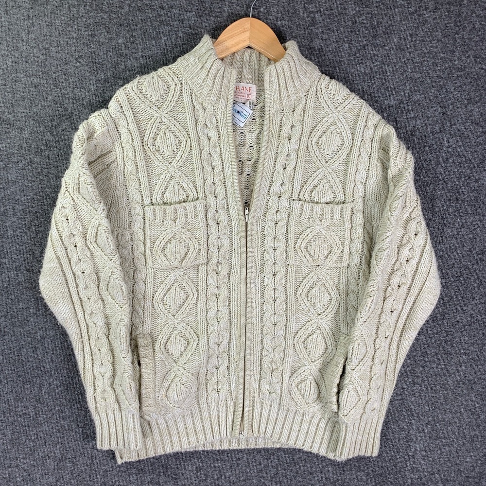 Vintage Thane Cable Knit Sweater Men Large 70's Old Money Preppy Grandpacore